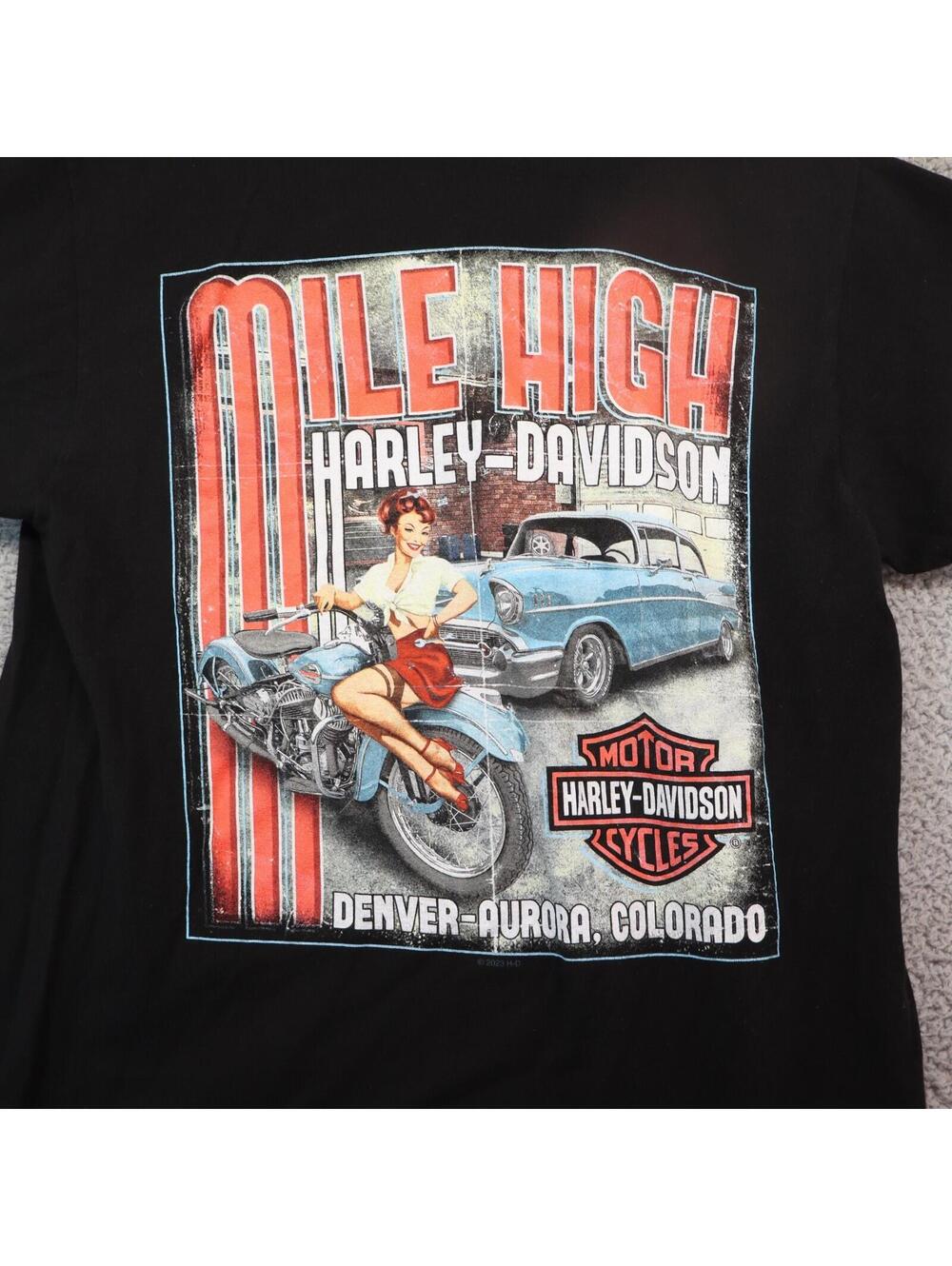Harley-Davidson Mile High Shirt Medium 2023 Denver Dbl Sided